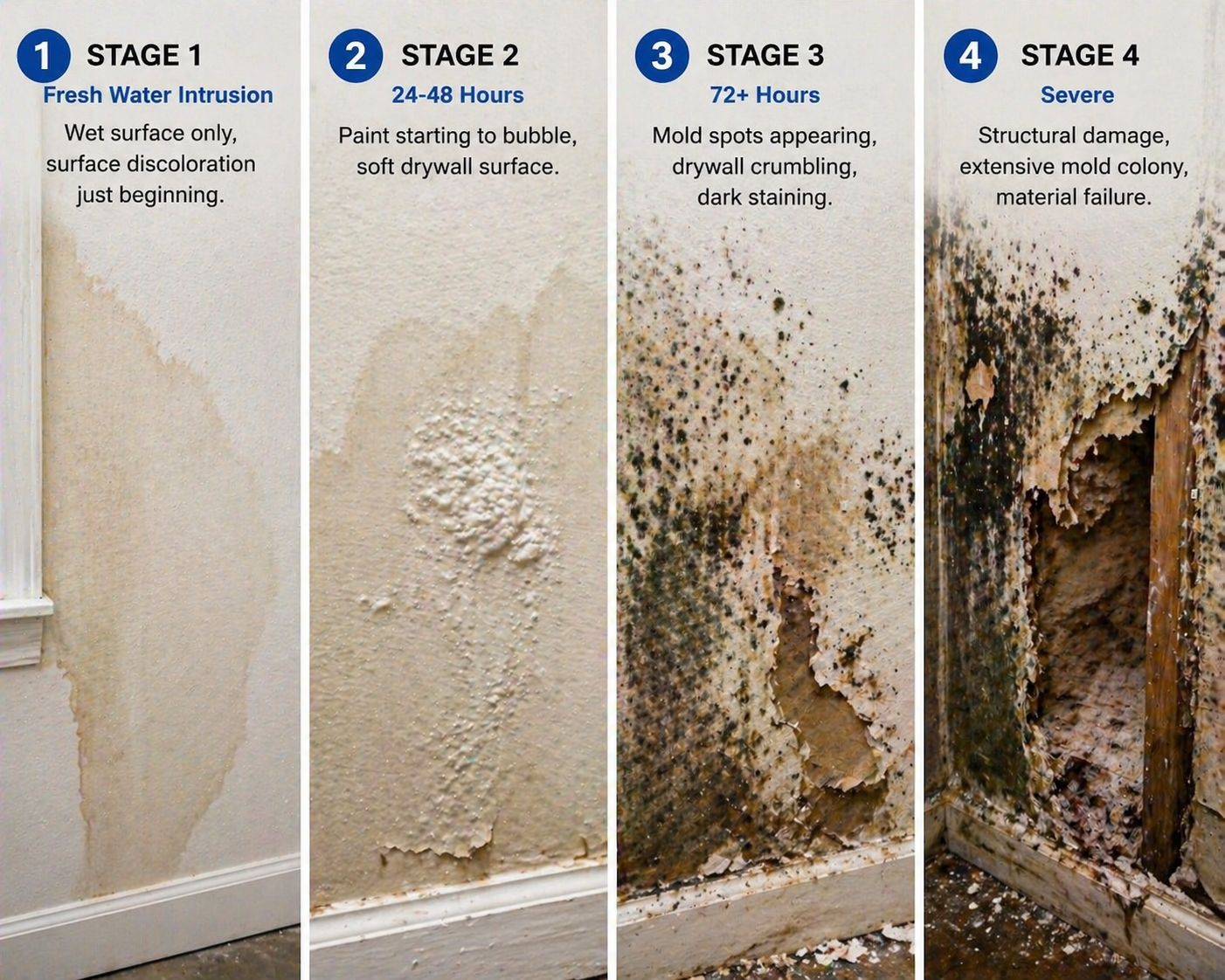 Stages of Water Damage restoration photo